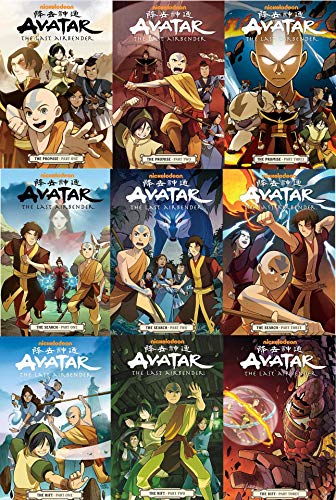 Avatar, The Last Airbender Series 9 book sets (The Promise Part 1,2,3;The Search Part 1,2,3; The Rift, Part 1,2,3)