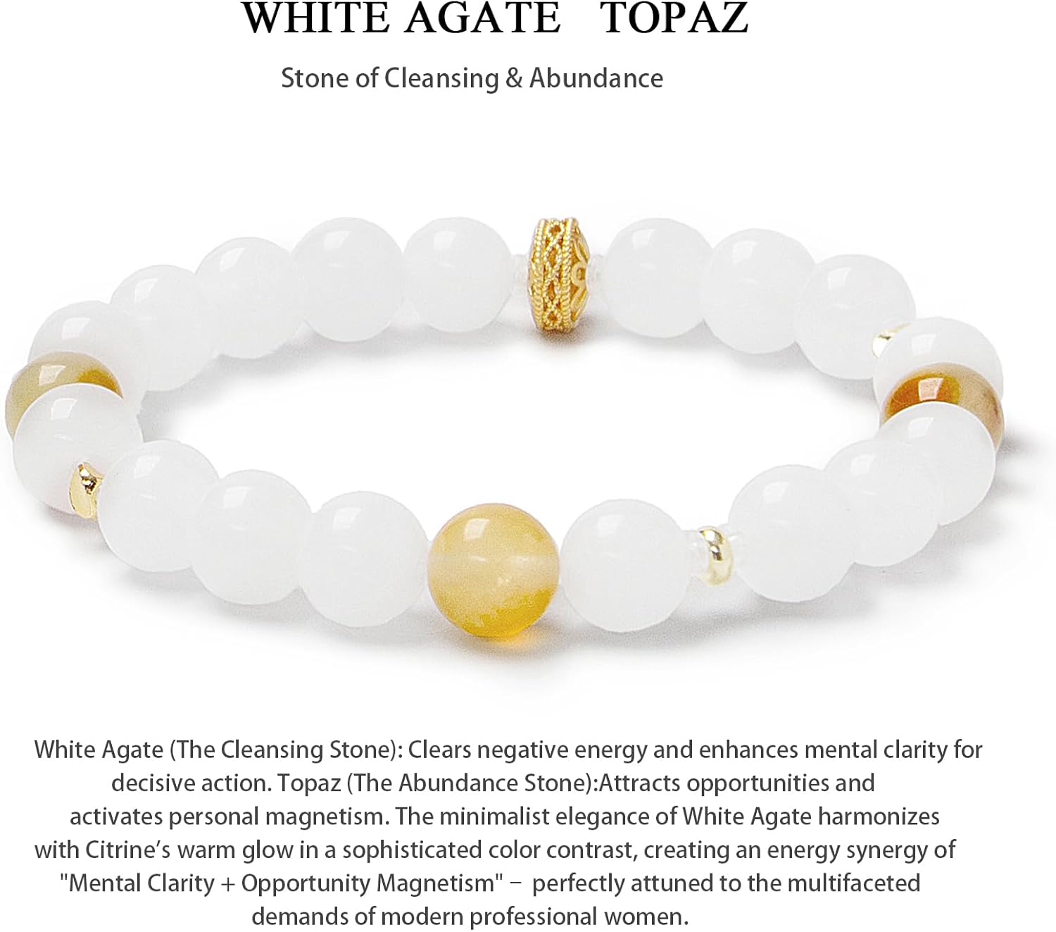 OITUDOBEM Natural Crystal Beaded Bracelet for Women Handmade 8mm Healing Gemstone Stretch Bracelets for Yoga Meditation Stress Relief Jewelry Gifts - Image 3