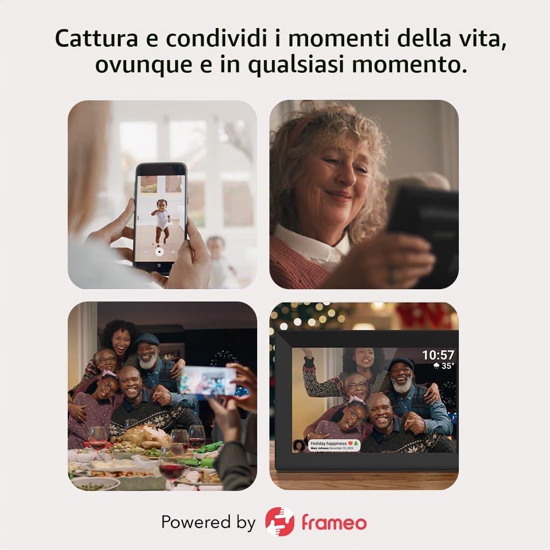 Silvergear® Cornice Digitale WiFi 10,1 Pollici | Touchscreen HD | Porta Foto Digitali con App | 10W Potenza | Design Moderno