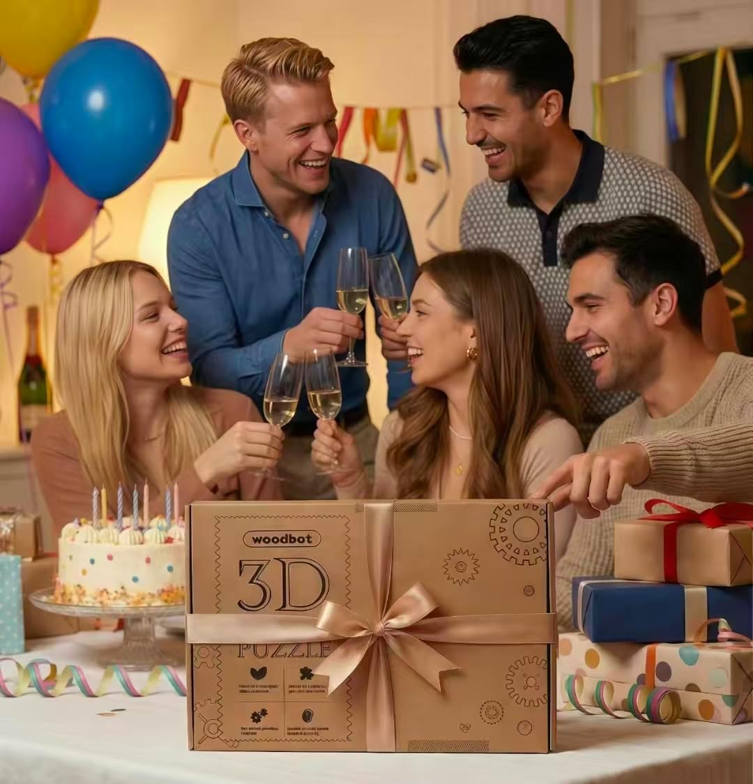 3D Wooden Puzzles for Adults, Motorized Marble Run Spiral Model Kit - Natural Wood DIY Craft Building Set, Unique Gift for Adults Men Women