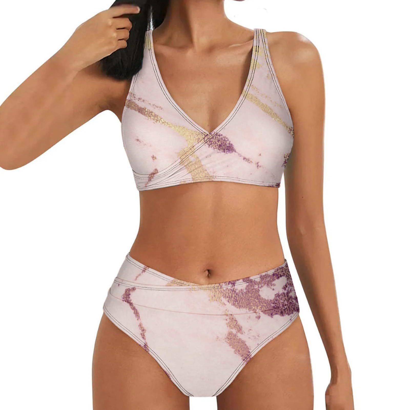 Genérico Bikini Menstrual Sujetador de Tirantes con Estampado Informal a la para Mujer, Bikini Sexy, Traje de baño de Dos Piezas BañAdor Natacion Mujer