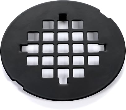 Shower Drain Cover, 4-1/4 Od Black Snap-in Shower Drain Strainer Round Showers Drains Showers Strainer Grid Easy-to-Install Bath Drains Cover Stainless Steel Replacement Floor Covers