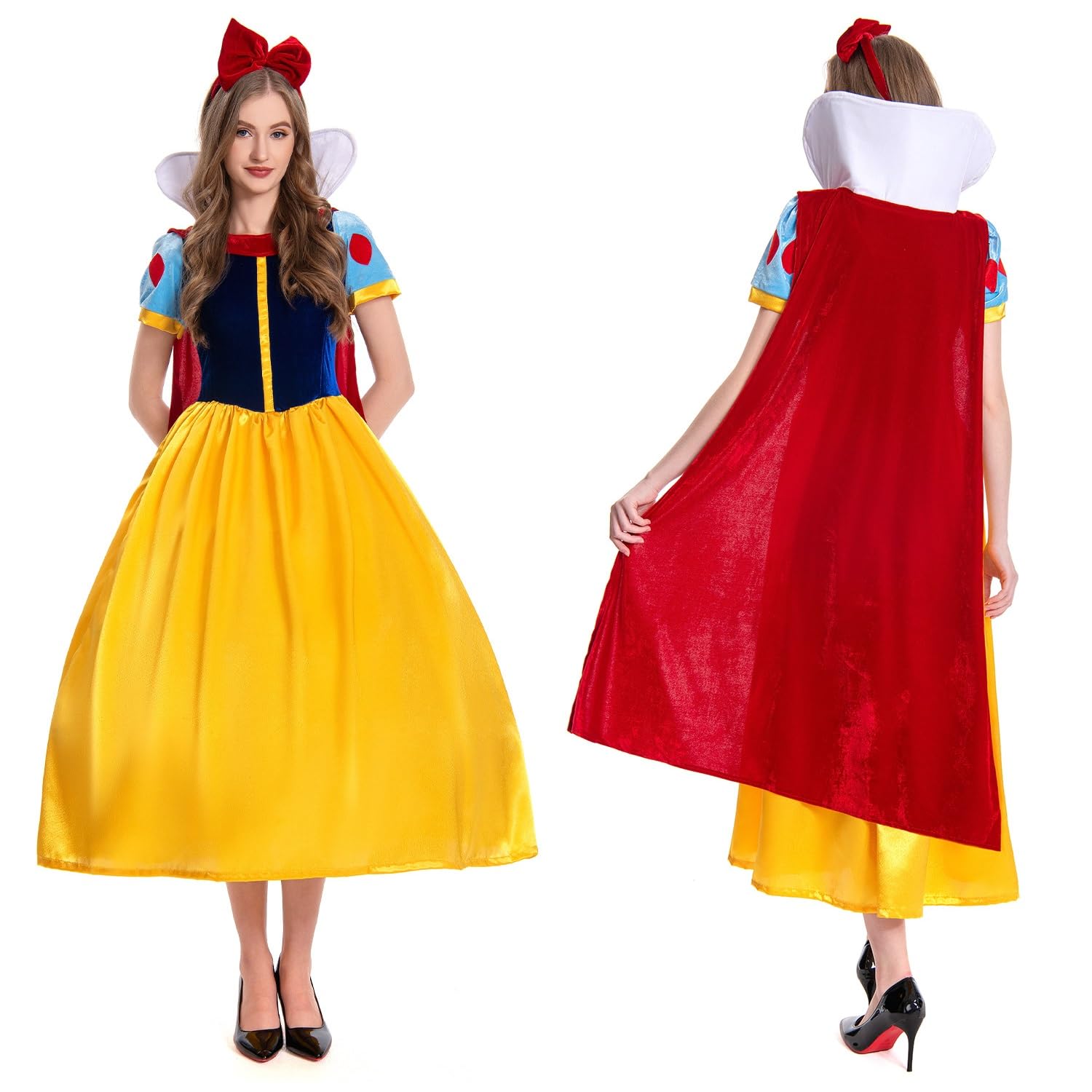ねこページ 白雪姫コスプレドレス mサイズ 白雪姫 ドレス コスチューム M 大人女性用 deluxe コスプレ衣装 - メルカリ