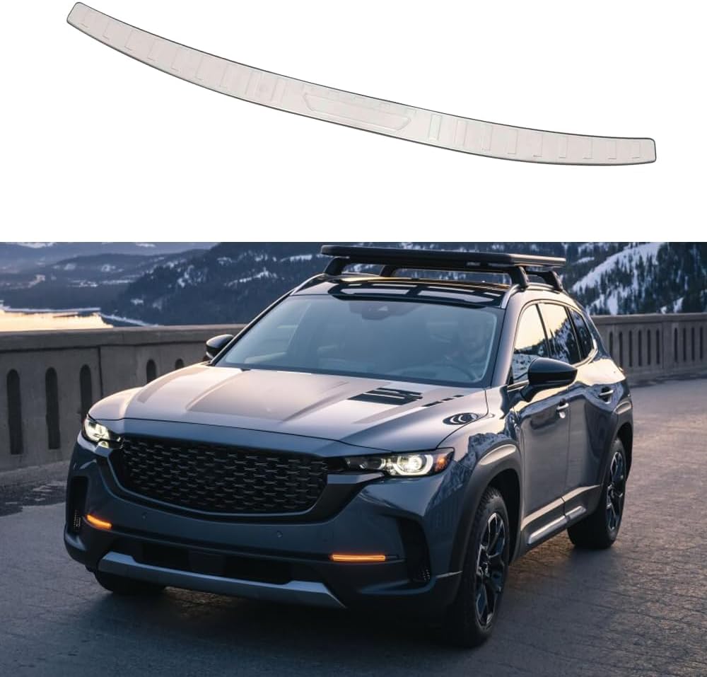 Car Accessories Rear Outside Bumper Sill Plate Guard Cover Trim Compatible with CX50 CX-50 2023 2023 2025 2026 (Silver Titanium) 1PCS Stainless Steel