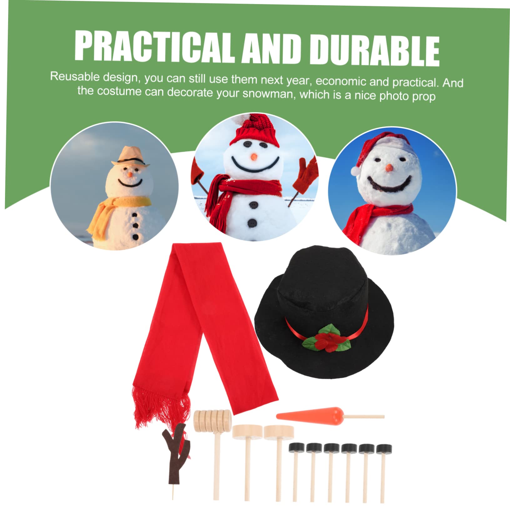 PRETYZOOM 4 Sets Schneemann Anziehset DIY Schneemann Anziehset DIY Schneemann Dekorationsset Für Schneemann DIY Zubehör Weihnachts Schneemann Dekorationen DIY Weihnachts Schneemann