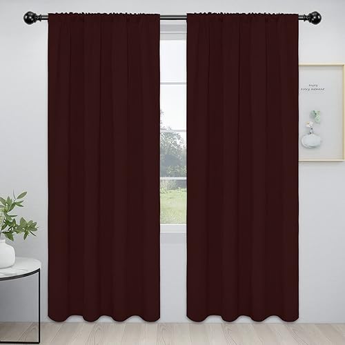 Miniatura 85 de Easy-Going Cortinas opacas con bolsillo para barra para dormitorio, cortinas de ventana para oscurecer la habitación para sala de estar, cortinas de