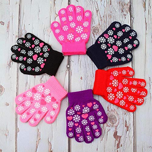 Cooraby 12 Pairs Kids Warm Magic Gloves Teens Winter Stretchy Knit Gloves Boys Girls Knit Gloves (Mixed Colors D, 6-12 Years) #TOP4