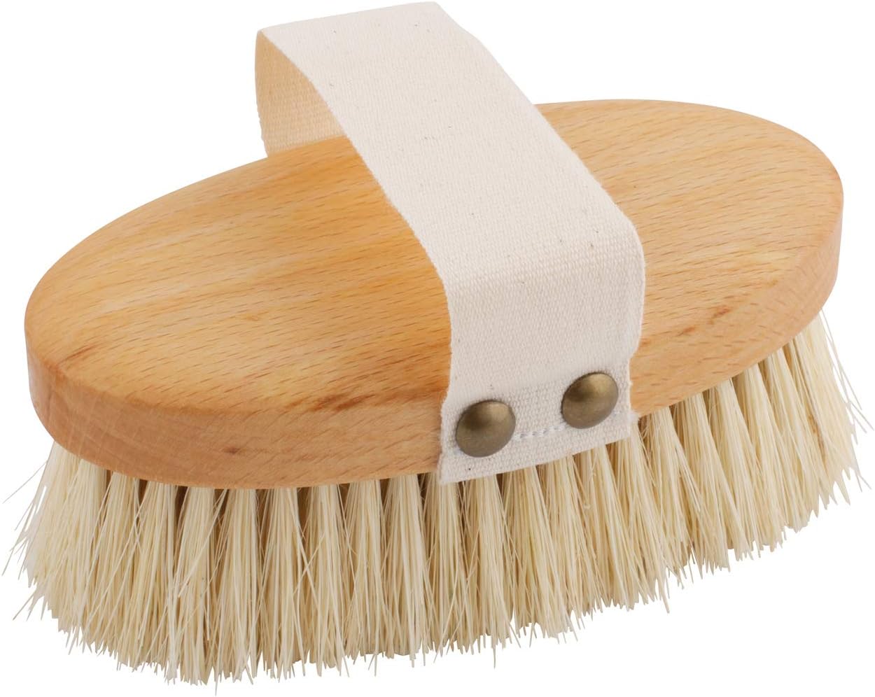 Redecker Tampico Fiber Massage Brush, Oiled Beechwood Handle and Extra-Long Cotton Strap, 5-3/8 inches, Made in Germany