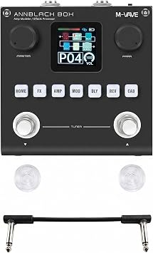 M-VAVE ANNBlackbox Black Multi Effects Guitar Pedal, Portable Multi Effects Processor with ANN Modeling, 80 Presets Effects Processor with Footswitch Topper(Random Color) and 6.35mm Audio Cable