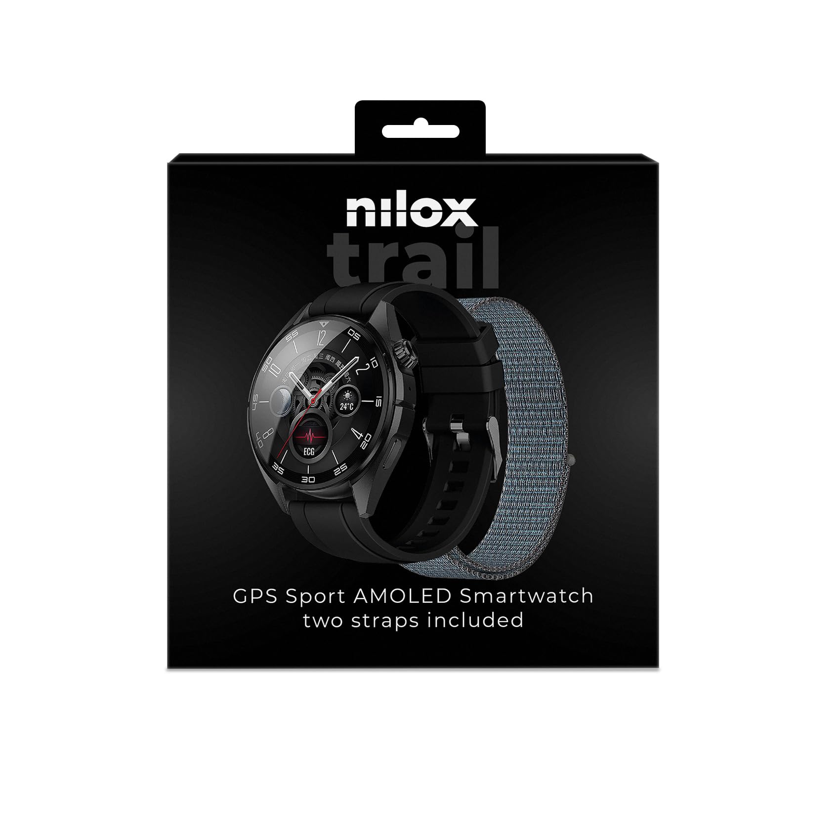 Nilox, Trailpro con GPS Integrato, Smartwatch Donna e Uomo con Monitoraggio Salute, Fitness e Notifiche, Resistente all'Acqua e alla Polvere, Compatibile con Android e iOS