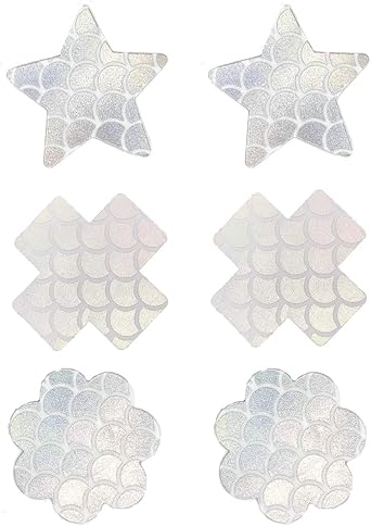 Ypser 6 Pairs Nipple Covers Disposable Pasty Self Adhesive Satin Bra Pad Pasties for Women