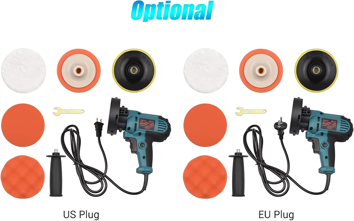 5-inch Electric Car Polisher Kit 700W Auto Car Polisher Buffer with Detachable Handle Multifunction Polishing Hine Sander Rotary 600-3700RPM Speed Regulation for Floor Furniture Ceramic