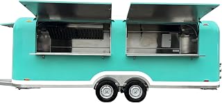 Premium Ice Cream & Dessert Food Trailer - Towable Commercial Vending Cart with Freezer, Display Case for Summer Events, Amusement Parks