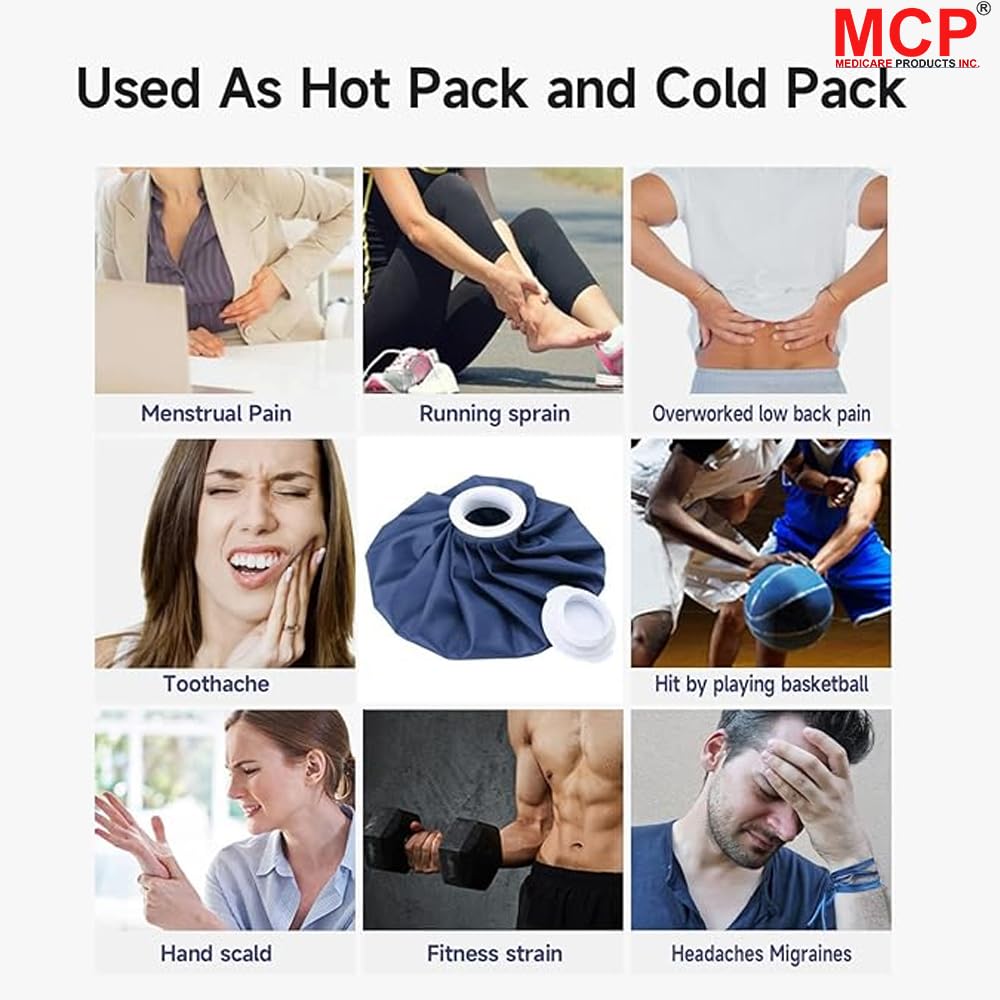 Ice Pack for Injuries Reusable, Ice Bags Hot Water Bag for Hot & Cold Therapy and Pain Relief with Cover, No-Leak Elastic Breathable Ice Bag, Size 9" Ice Pack for Injuries Reusable, Ice Bags Hot Water Bag for Hot & Cold Therapy and Pain Relief with Cover, No-Leak Elastic Breathable Ice Bag, Size 9"