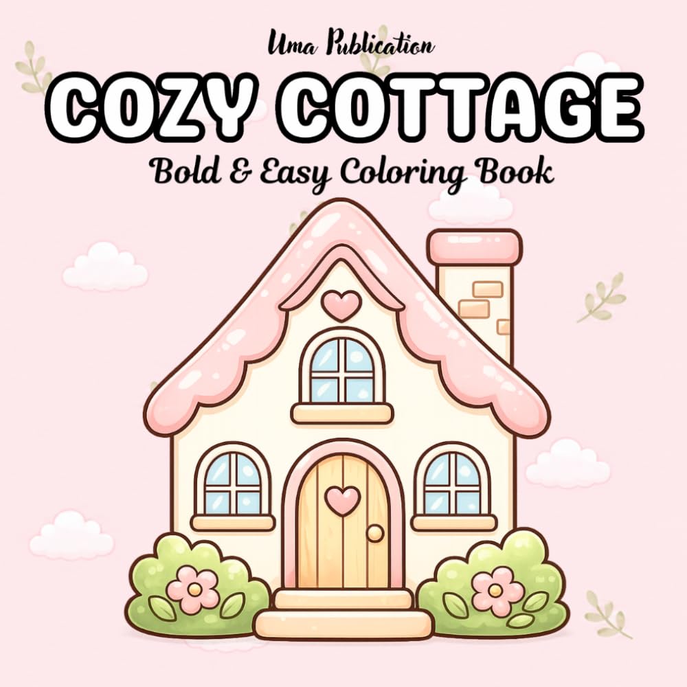 Cozy Cottage: Bold & Easy Coloring Book