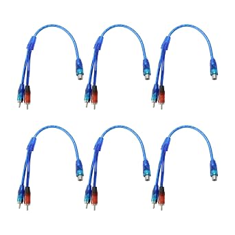 Zorfeter 6 Pcs RCA Y Adapter Splitter Cable 1 Female to 2 Male | Car Audio Converter, For TV Home Theater Subwoofer