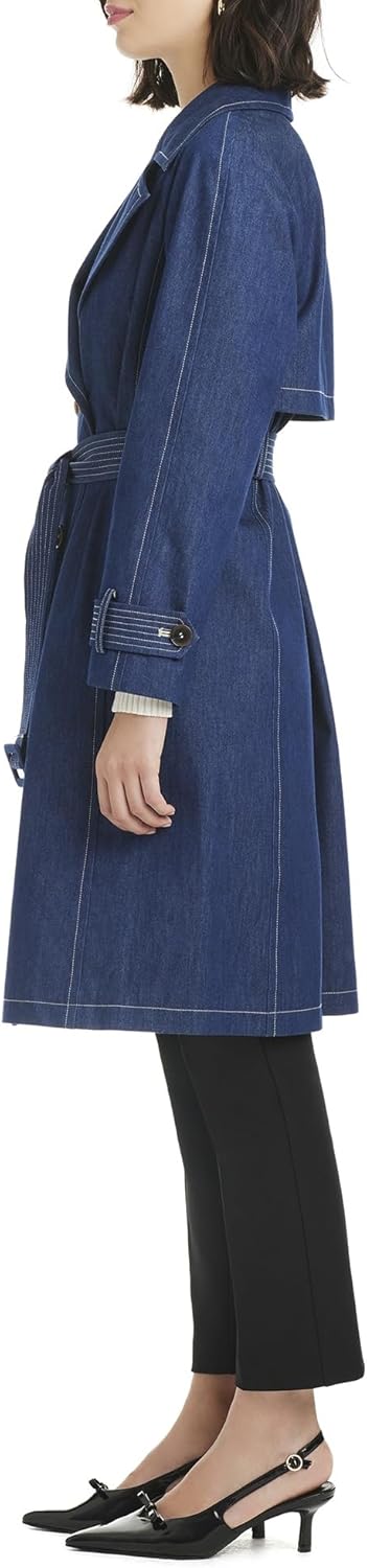 kate spade new york womens Denim Trench Coat - Image 2