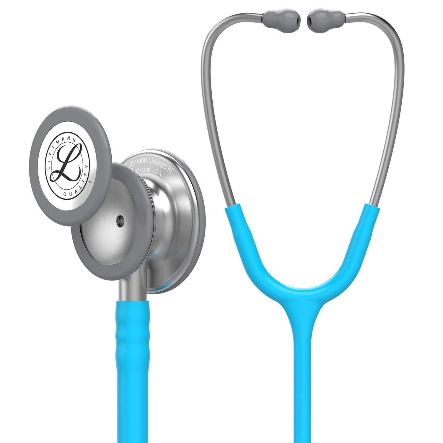 3M Littmann Classic III, Stetoscopio per il monitoraggio, tubo auricolare turchese, 69 cm, 5835 + GIMA ASTUCCIO PORTA FONENDO, Turchese, Uso Professionale