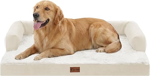 Miniatura 36 de Cama ortopédica para perros extragrandes, cama de espuma XL con forma de caja de huevos impermeable con lados 45x35 pulgadas, cama de sofá para