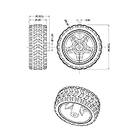 Vista 6 de 4PCS 2.559 in TT Motor Wheels Smart Car Chassis Robot Control remoto Ruedas de coche (negro)