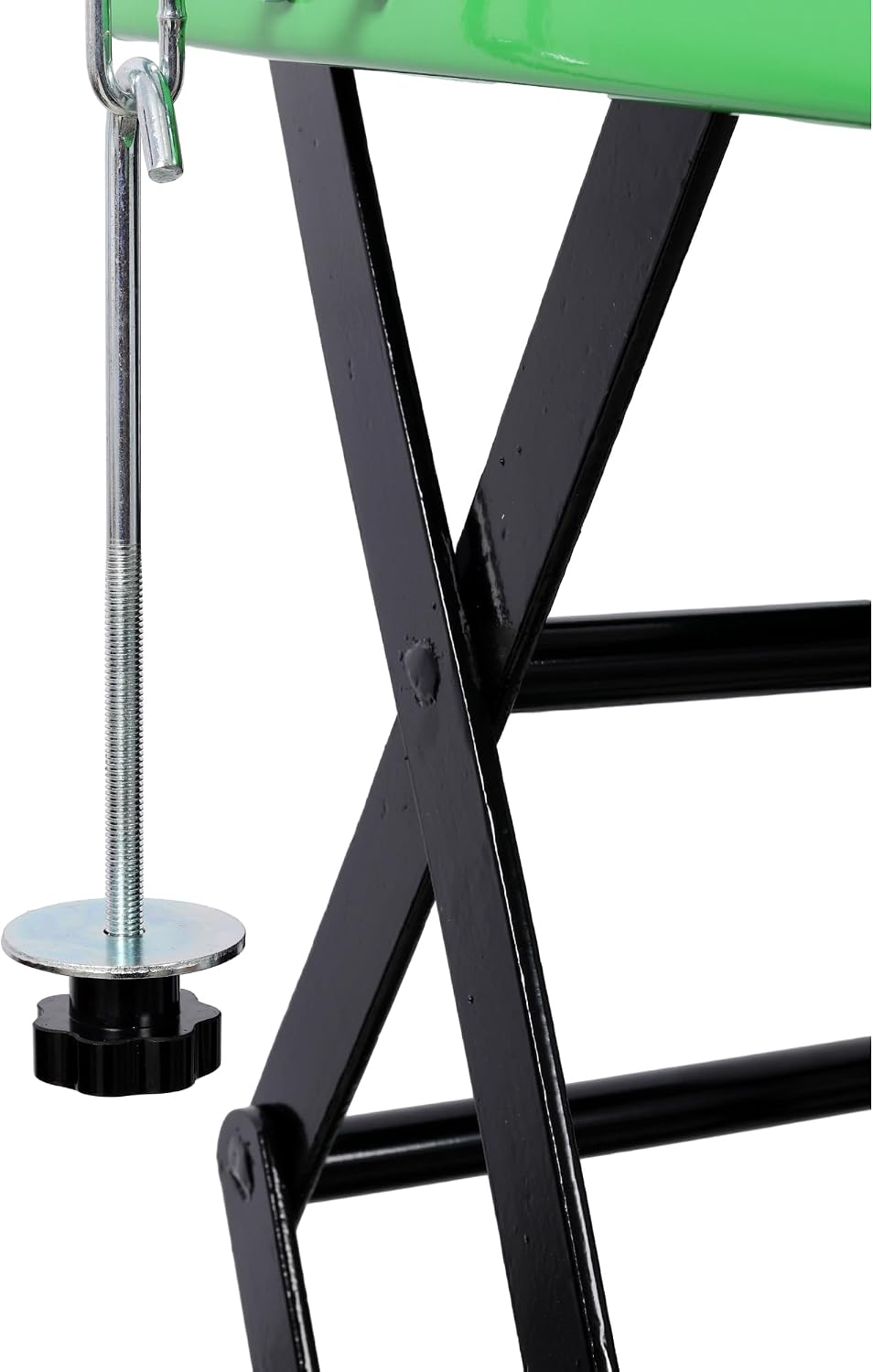 Hydraulic Motorcycle Jack Lift 350lbs - ATV/Dirt Bike Scissor Stand with Locking Wheels, Safety Pin & J-Hook, Green