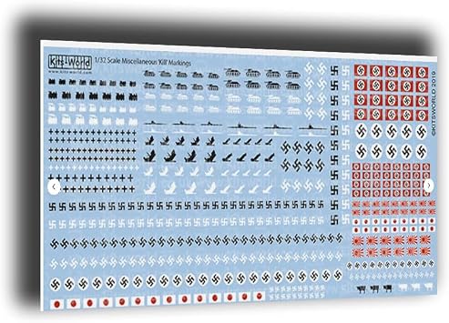 KW132141 1/32 Decal Kill Markings WW II Accessories for Aircraft