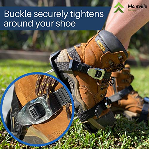 Lawn Aerator Shoes with Self-Tightening Straps 100% Fully Assembled Lawn Aerator Sandals by Montville Garden