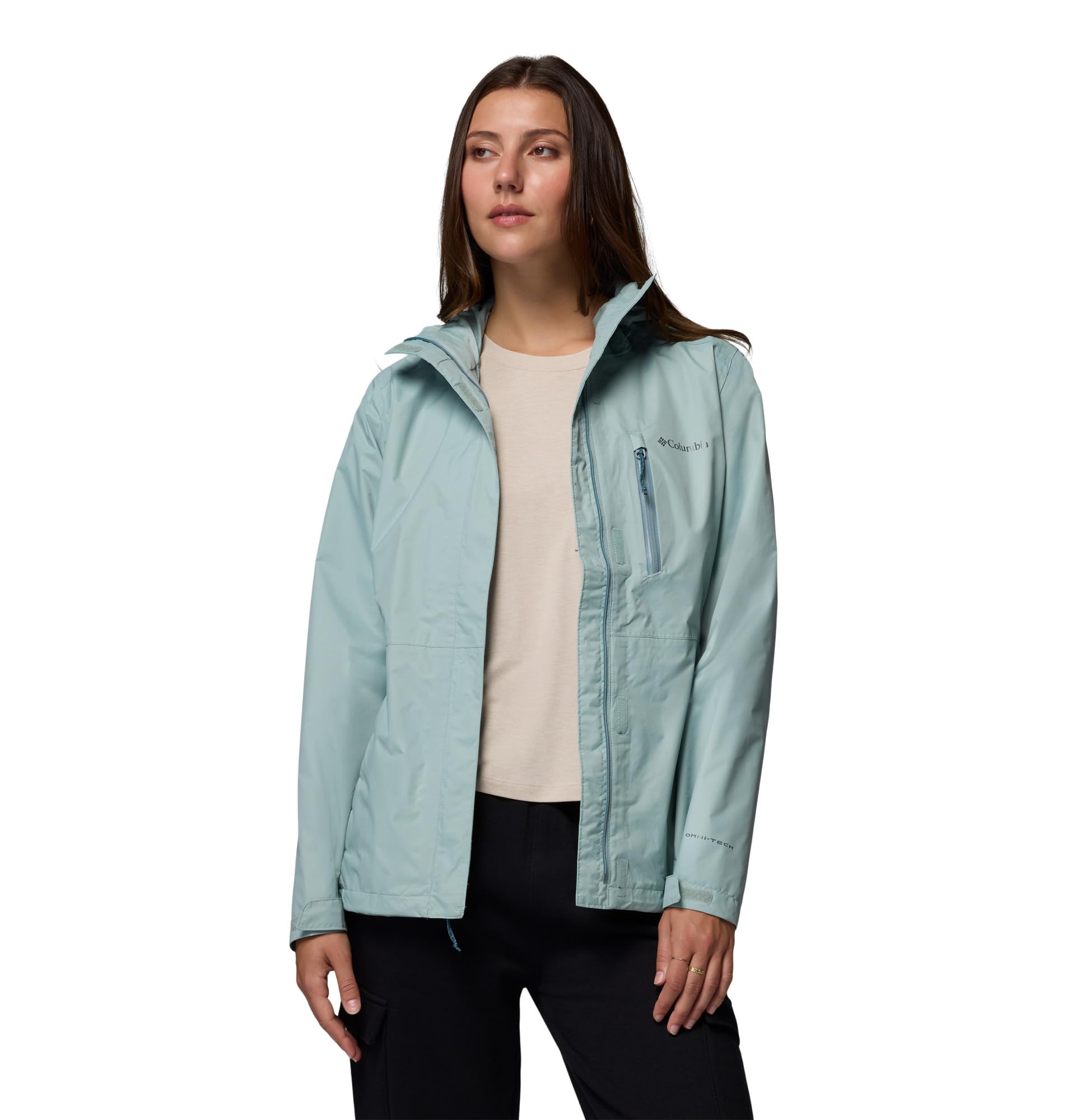 Columbia Damska kurtka Pouring Adventure 3, wodoodporna, niebieska, XL