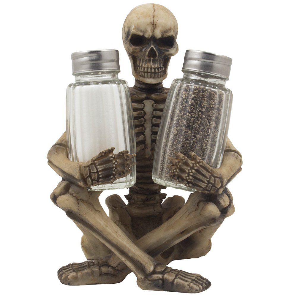 Amazon.com: Scary Skeleton Glass Salt and Pepper Shaker Set with