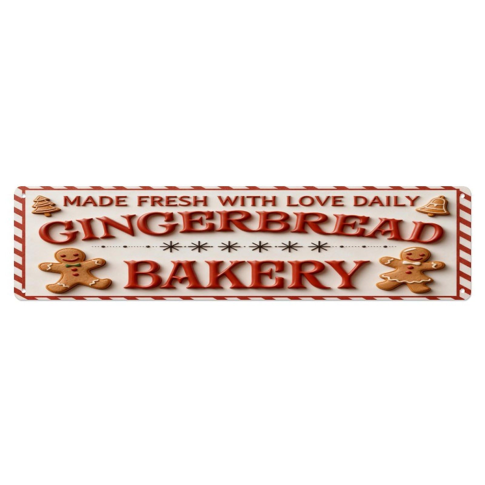 Gingerbread Bakery Sign Pattern Metal Tin Sign Plaque