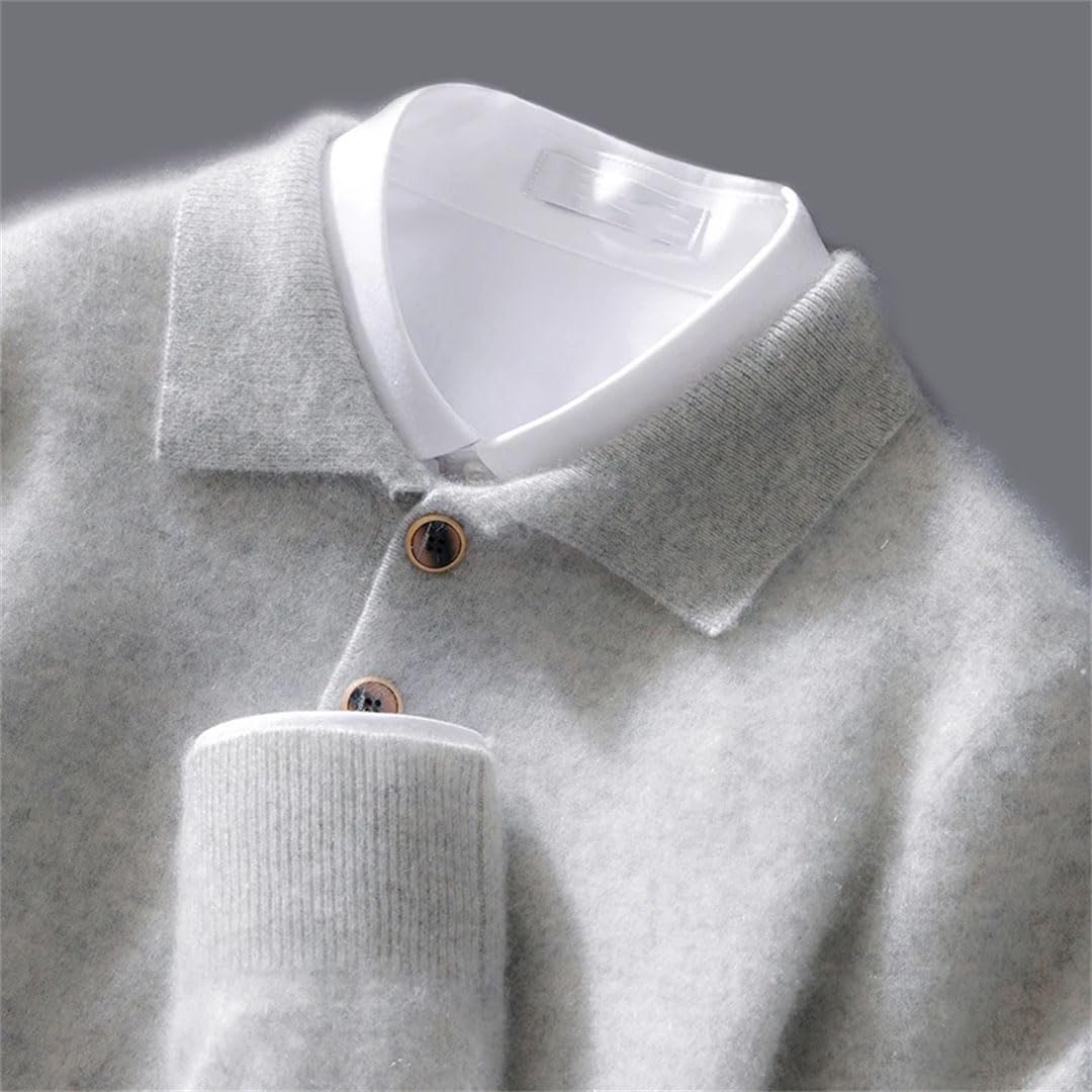 Jersey Informal De Lana para Hombre, Camisa De Punto De Manga Larga, Top Cálido