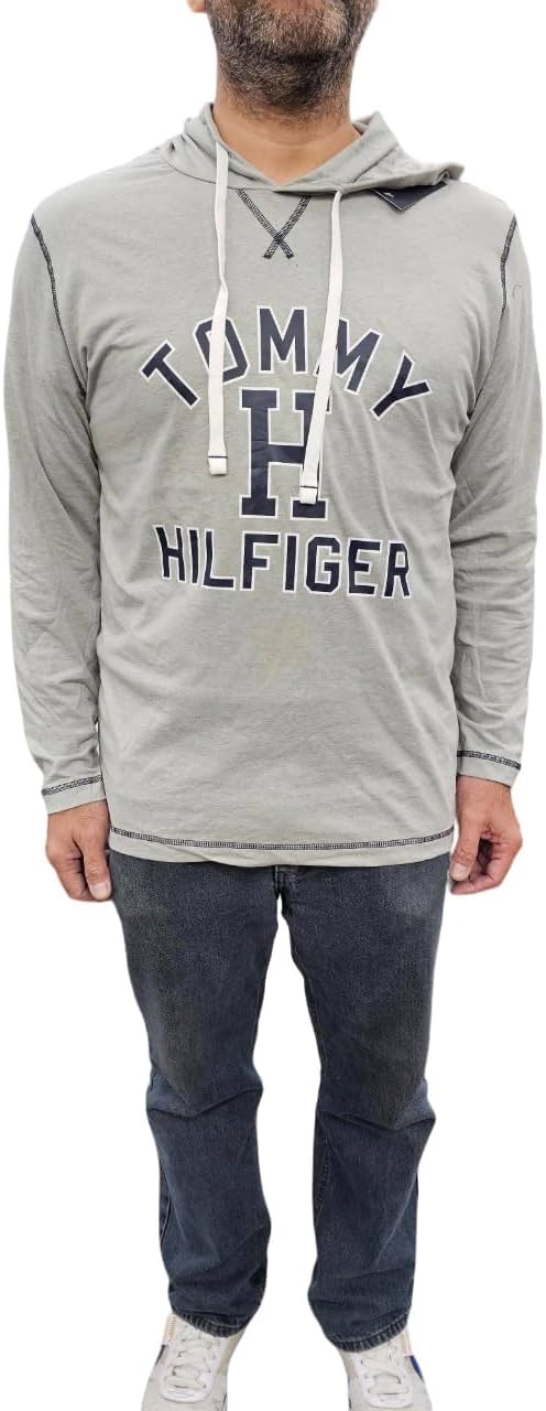Sudadera con capucha de manga larga Tommy Hilfiger - 09T4266 (Gris Heather, XL)