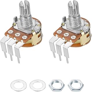 uxcell WH148 Potentiometer with Switch 50K Ohm Variable Resistors Single Turn Rotary Carbon Film Taper 2pcs