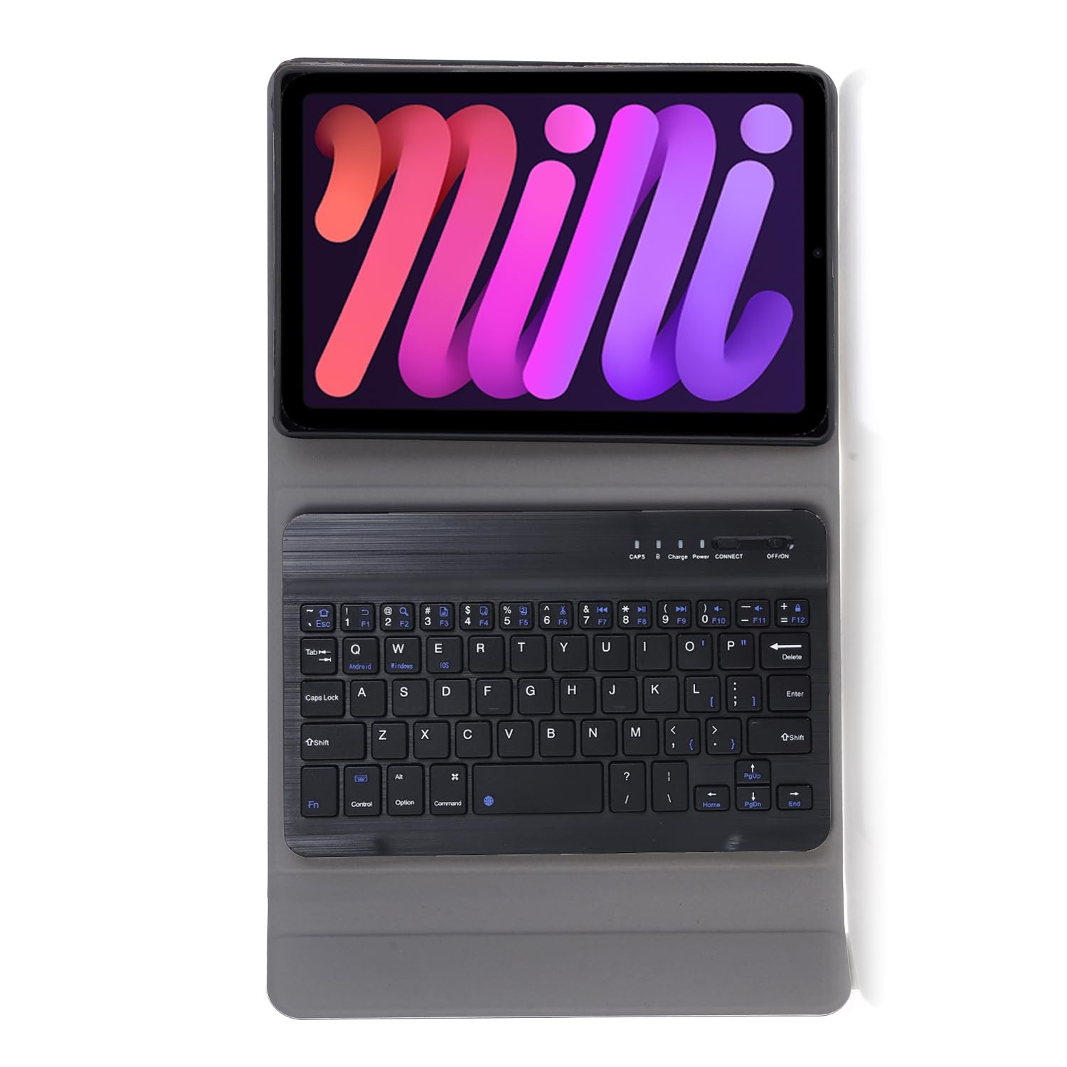 Funda de teclado para iPad mini 7 A17 Pro y iPad mini de 7ª/6ª generación (2024/2021) – Teclado Bluetooth desmontable con soporte delgado, recargable por USB-C y soporte para bolígrafo (negro