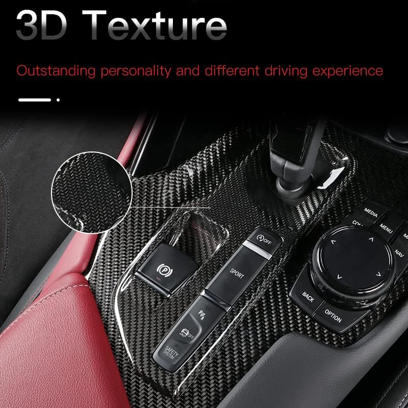 Miniatura 5 de JSWAN Cubierta de fibra de carbono para Toyota Supra GR A90 A91 MK5 2019-2023, cubierta protectora de panel de palanca de cambios para consola de
