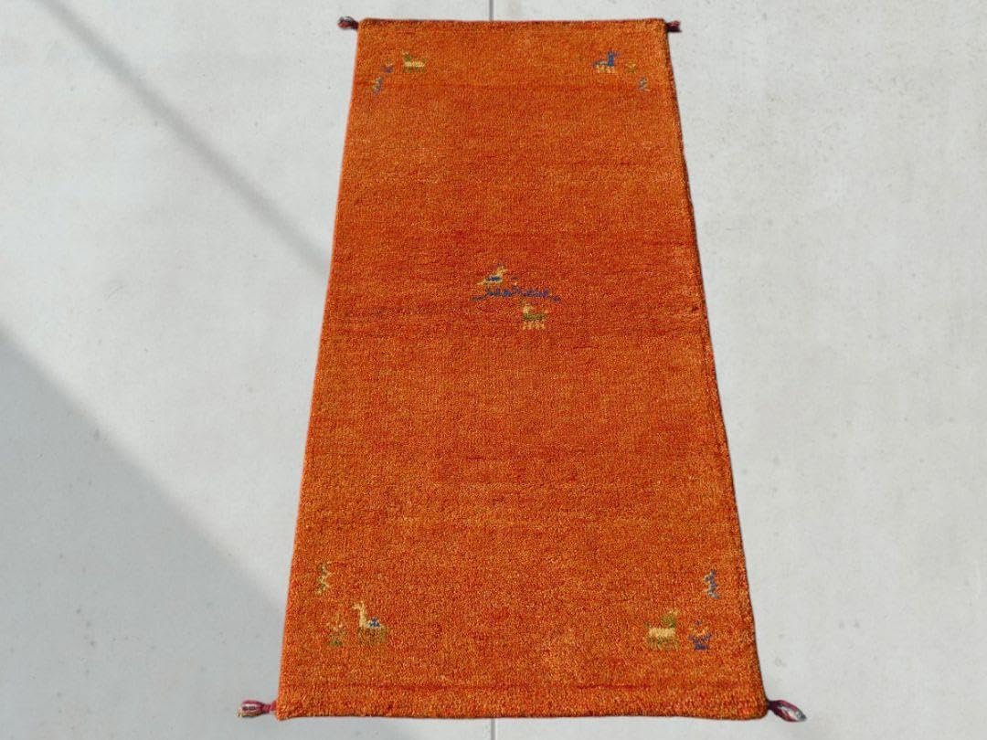 パキスタン ガズニウール size:92 55cm 遊牧民 手織り絨毯 ホビー グッズ