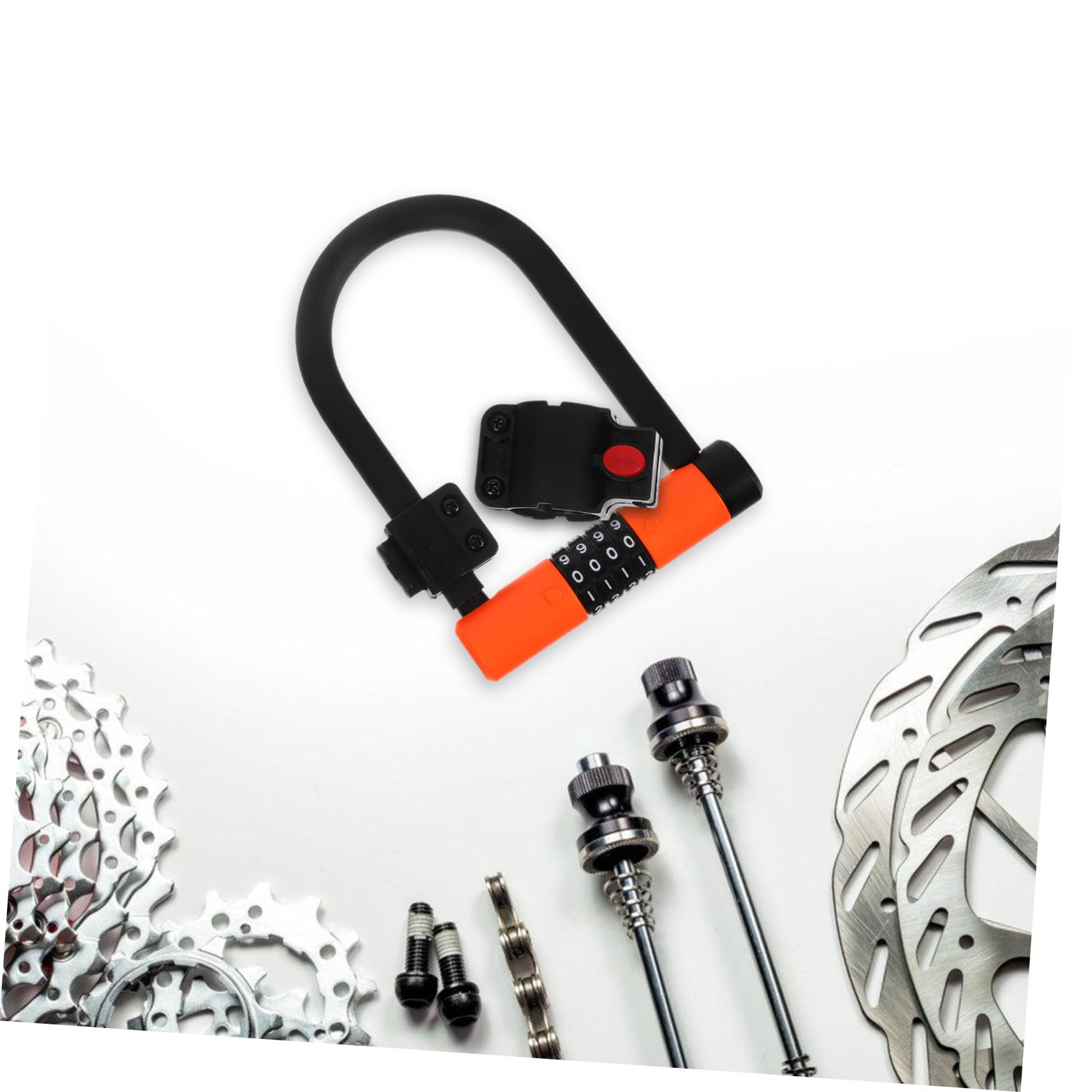 Lucchetto Bicicletta U Lock Combinazione Resettable Antifurto per E-bike Scooter Moped Sicurezza Portatile e Resistente per e Pieghevoli