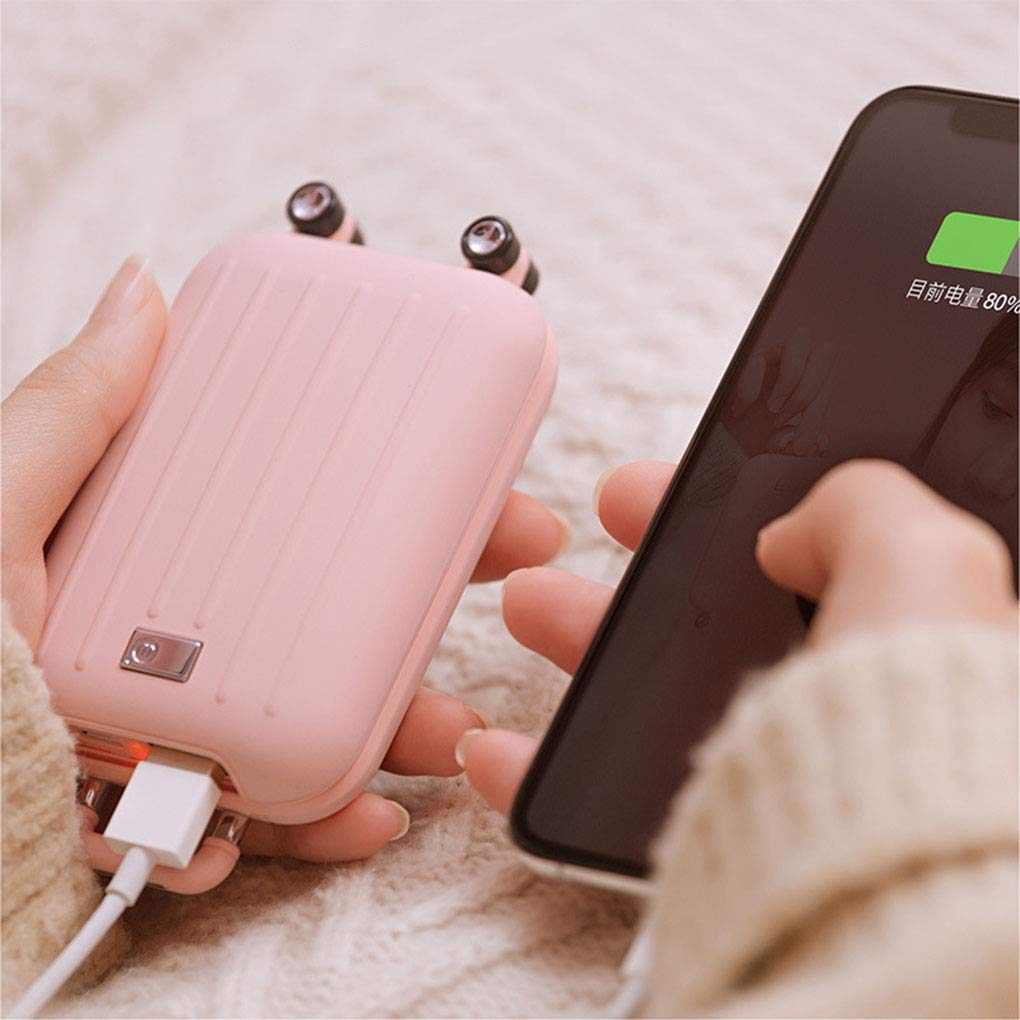 Scaldamani USB Ricaricabile, scaldamani Elettrico, scaldamani con Doppia Tasca Laterale, scaldamani Tascabile, Regalo Riutilizzabile per Il Freddo Inverno Power Bank