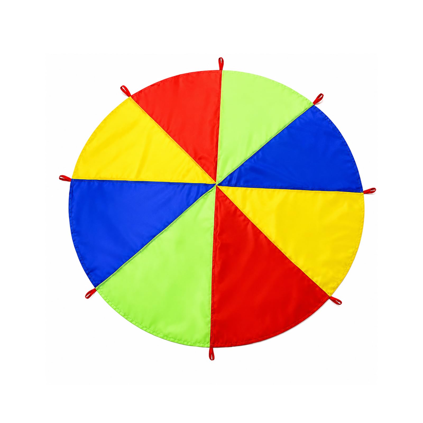 GYTFOG 6FT Parachute Kids Rainbow Parachute, Parachute Toy for Kids with 8 Handles, Gymnastics Play Circus Games for Kids, School Playground Outdoor Activities, Lawn Games Picnic Mat