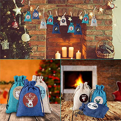 Adventskalender zum Befüllen DazSpirit mit Jutesäckchen und Zubehör
