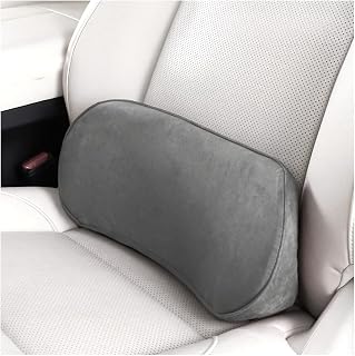 Car Lumbar Support Pillow, Memory Foam Vehicle Seat Lower Back Support Cushion for Back Pain Relief & Sciatica, Comfortable Auto Driver Seat Pad, Universal for Vehicles (Dark Gray)