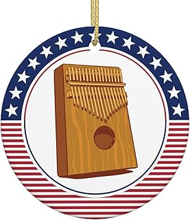 Funny-Kalimba-Musical-Instrument-Gifts for Women Men - Christmas Ornaments 3 Inch Flat Ceramic Christmas Tree Ornament Keepsake for Friends Besties with a Gifts