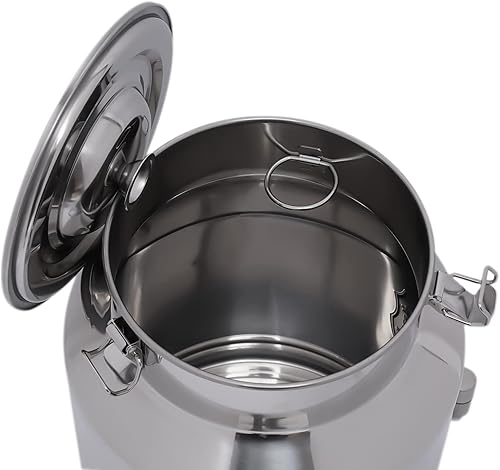 Miniatura 5 de Lata de leche de acero inoxidable de 28L/7.4 galones, jarra de leche resistente, cubo de leche, cubo de vino, botella de cubo de almacenamiento de