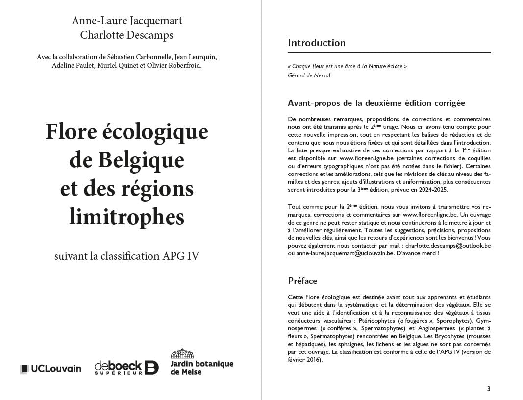 Flore écologique de Belgique et des régions limitrophes: Suivant la classification APG IV