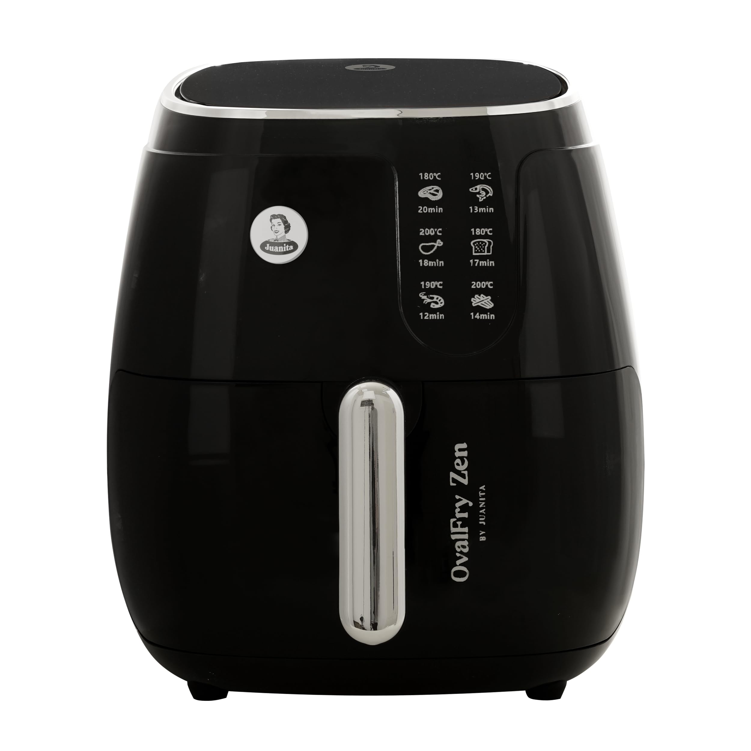 Freidora de Aire OvalFry Zen 6L – Airfryer Sin Aceite, 1700W, 8 Programas, Pantalla Táctil, Cesta Antiadherente, Diseño Ovalado Compacto, Fácil de Limpiar