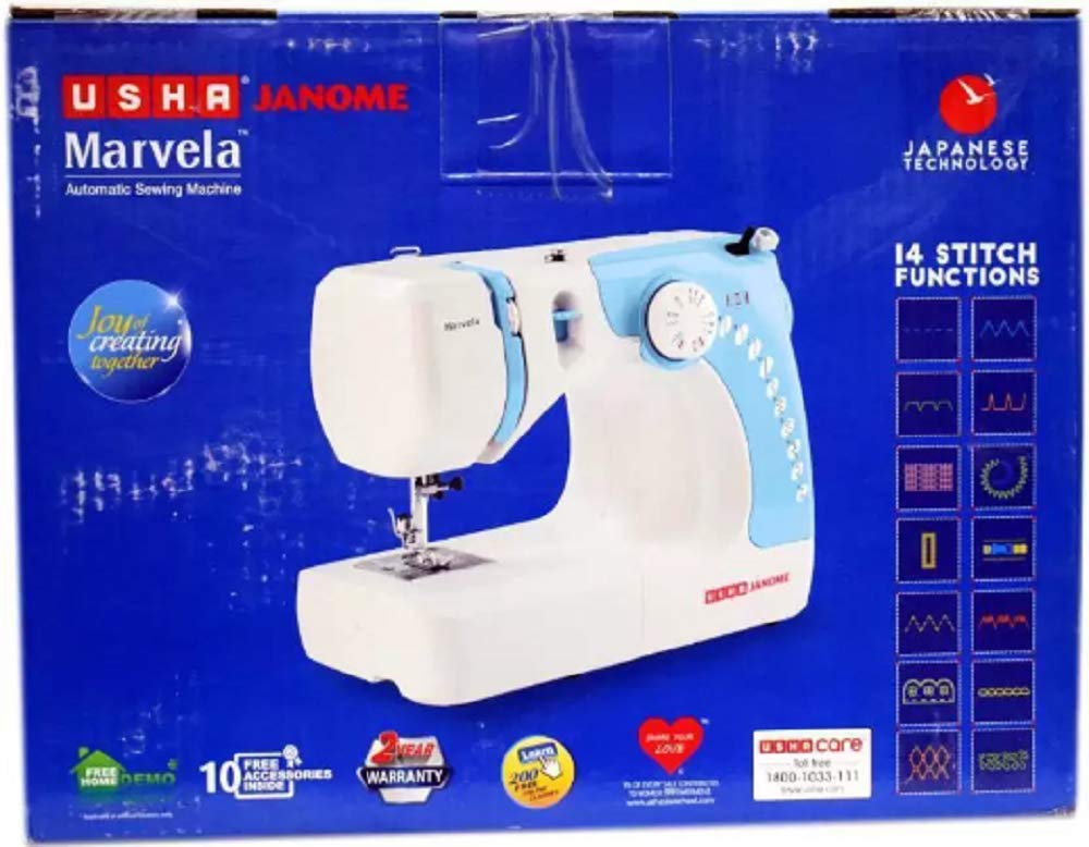 Usha MARVELA Blue with Sewing KIT Electric Sewing Machine (Built-in Stitches 14) — Amazon image 3