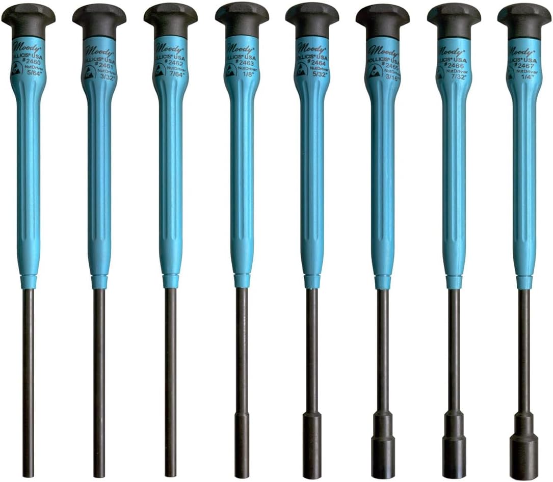 Moody Tools 58-0421 8-Piece ESD Safe SAE Nut Driver Set
