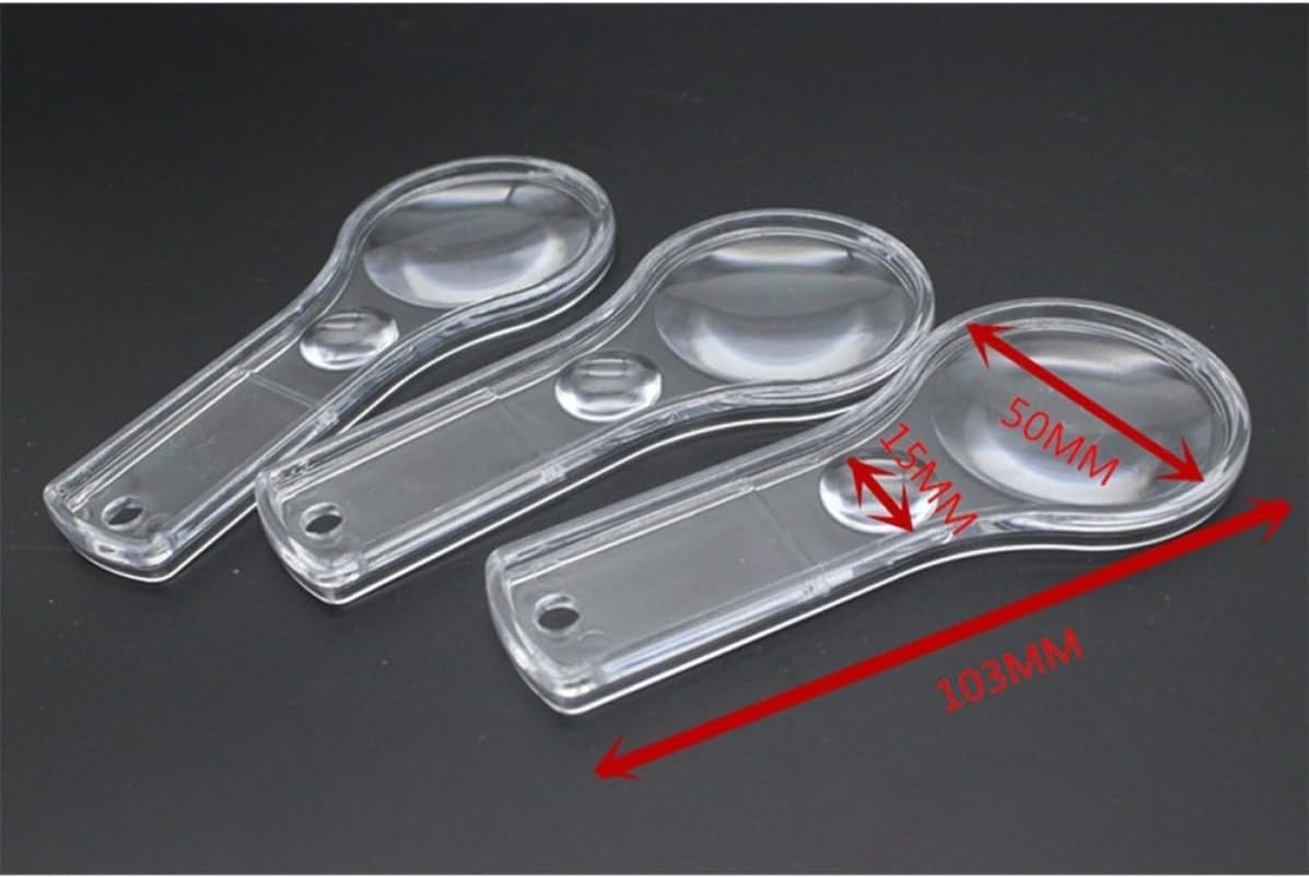 10pcs Handheld Magnifying Glass 50 Acrylic Double Light image 2