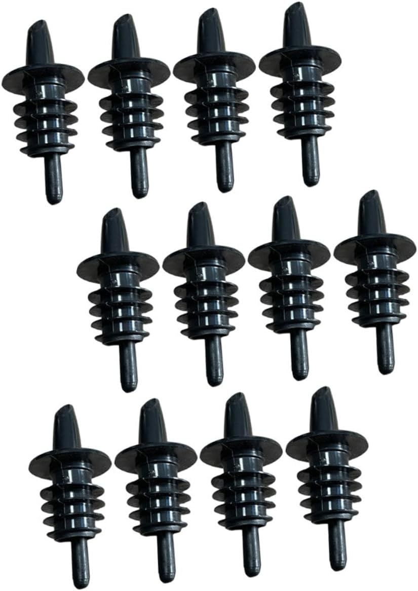 Zerodeko 12pcs Wine Bottle Pourers and Stoppers Smooth Flowing Wine Pourers for Easy Serving and Storage Reusable Plastic for Home Bar and Parties