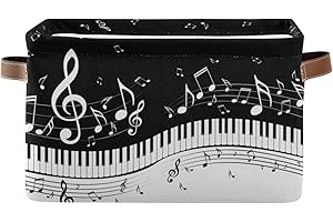 Sturdy Foldable Sheet Music Storage Boxes with Piano Keys Print